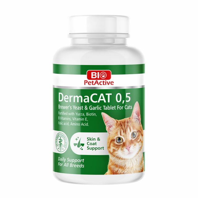 Dermacat - Brewer’s Yeast & Garlic Tablets for Cats . Suplemente per mirmbajtjen e lekures