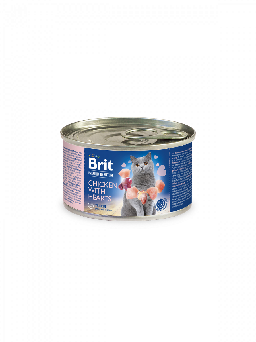 Brit Premium by Nature Chicken with Hearts 200gr. Ushqim i lengshem per mace