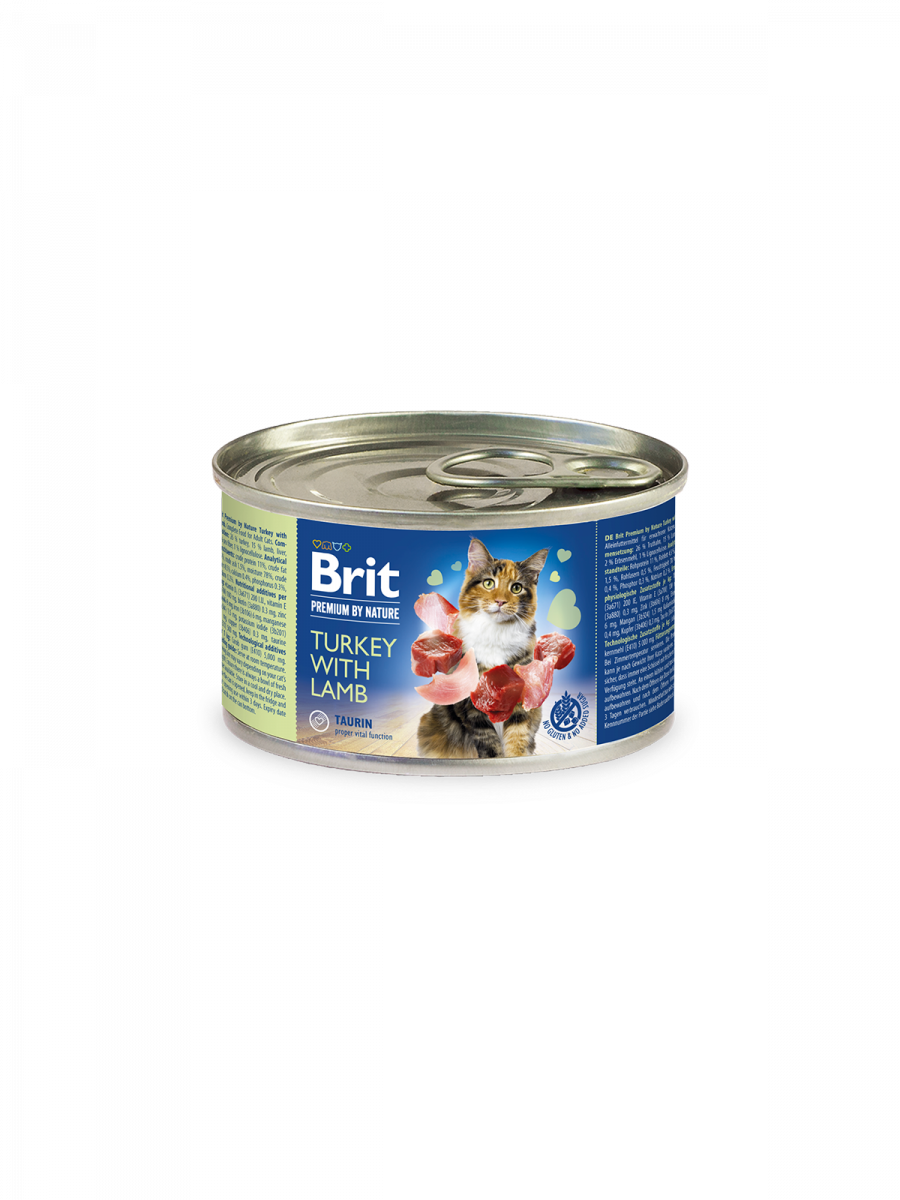 Brit Premium by Nature Turkey with Lamb 200gr. Ushqim i lengshem per mace